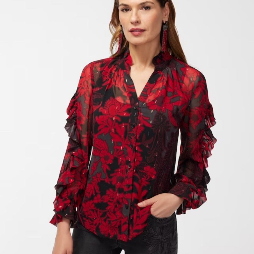Sheer floral blouse